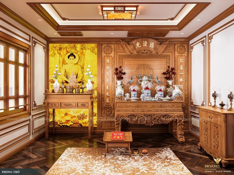 Thiết kế mẫu phòng thờ Phật đẹp, trang nhã và chuẩn phong thủy