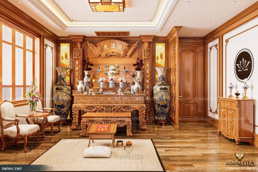 Top những mẫu phòng thờ gia tiên trang nghiêm và chuẩn phong thủy nhất